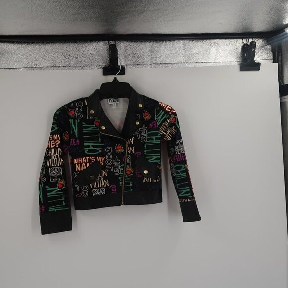 Disney Youth D-Signed by Disney Wicked Faux Leather Moto Jacket Full Zip XS 6 - Picture 3 of 9